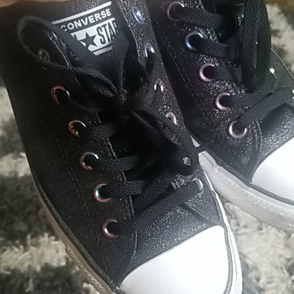 Glitter & iridescent converse all star shoes 9
